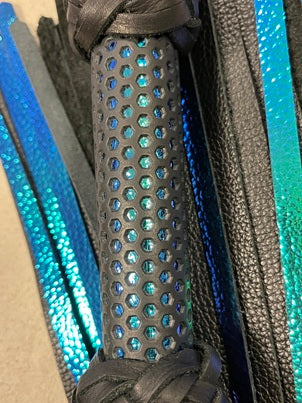 Mermaid and Black Leather Perforated Handle Flog