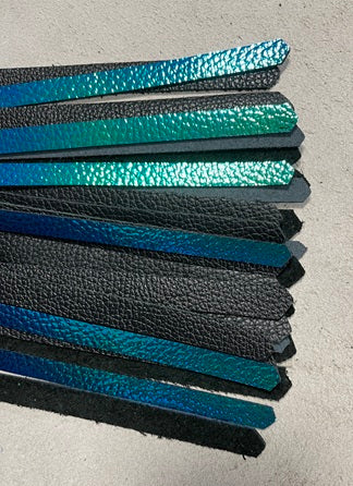 Mermaid and Black Leather Perforated Handle Flog