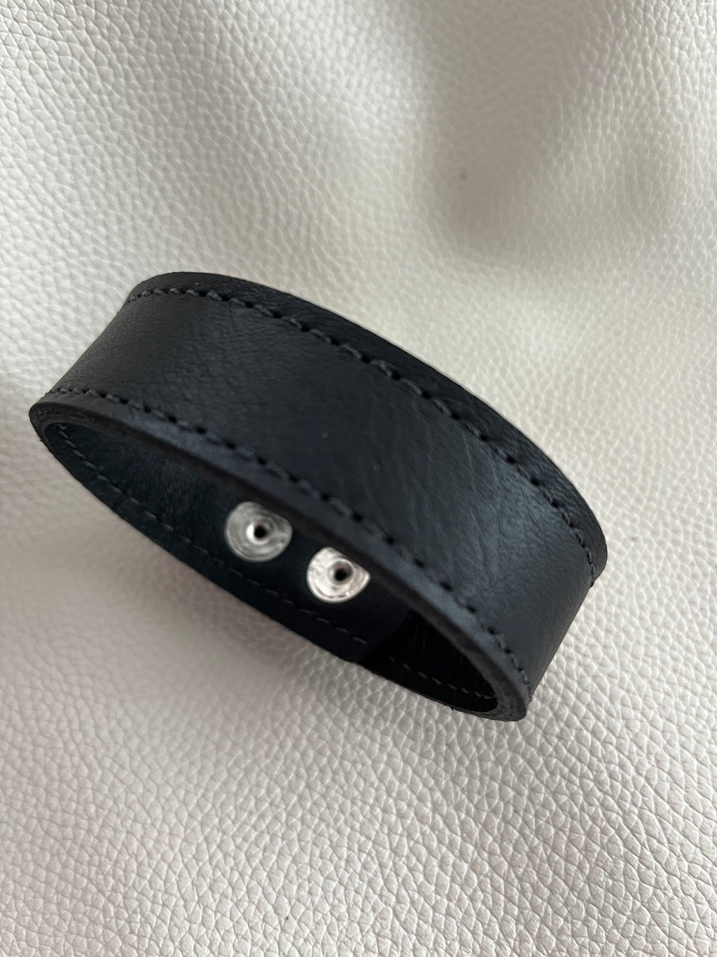 Black Leather Wristband