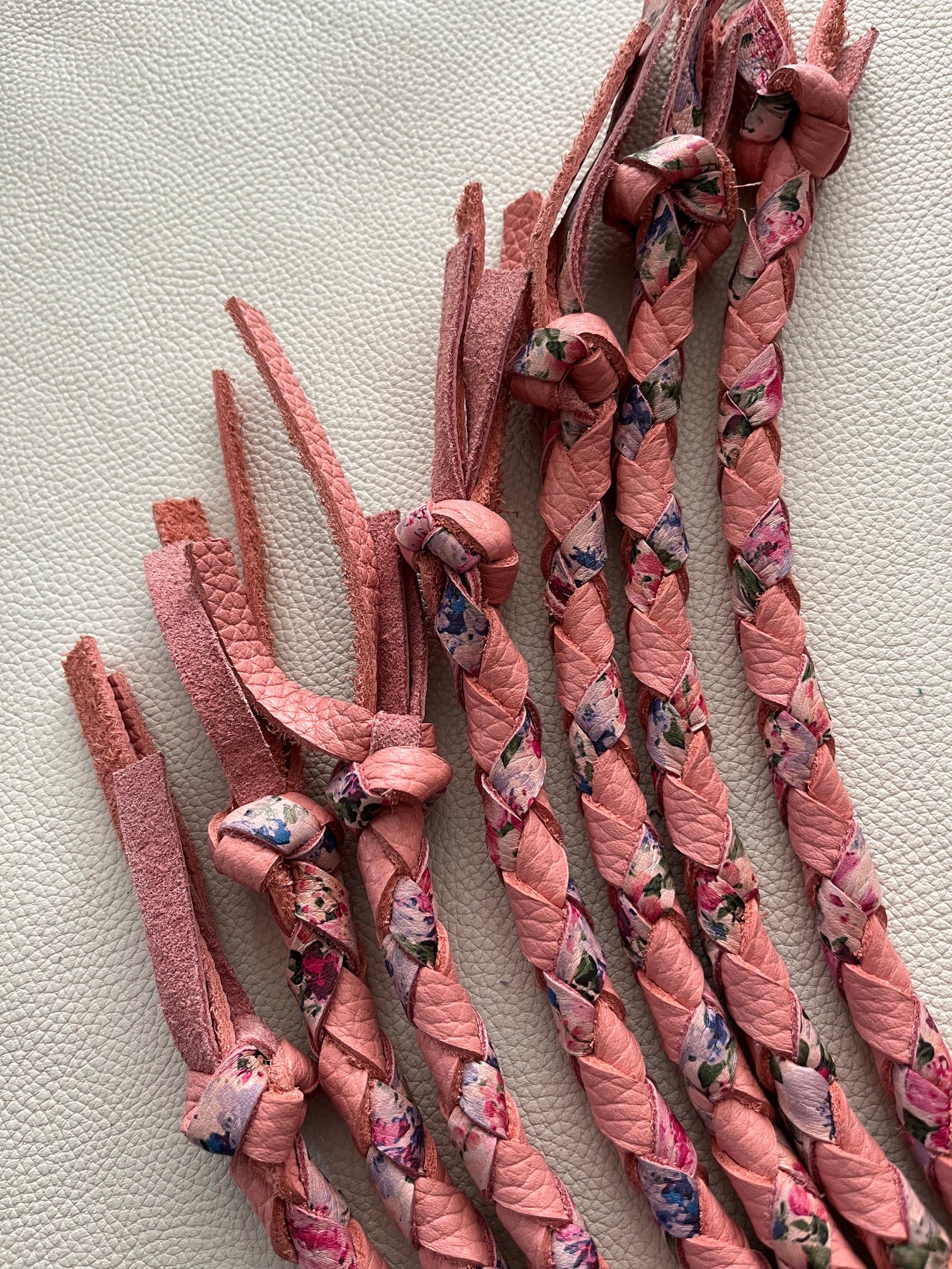 Pink Floral Round Braid Flogger