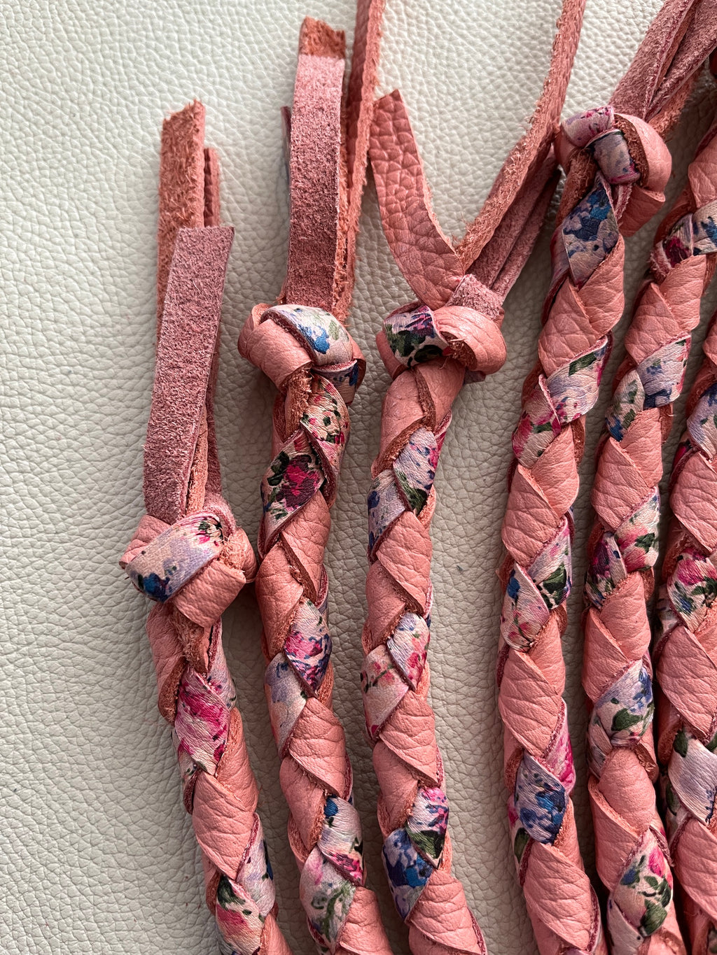 Pink Floral Round Braid Flogger