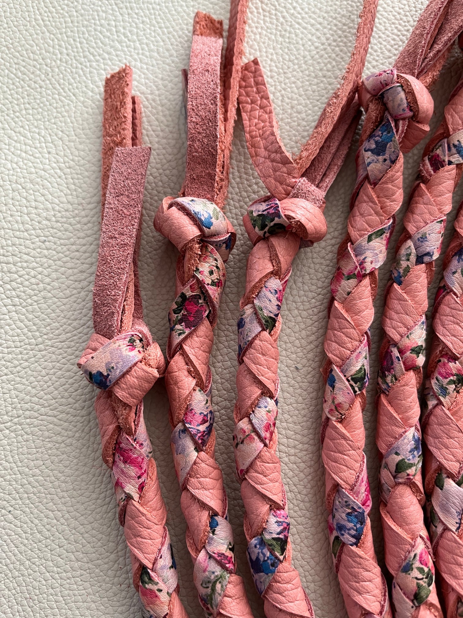 Pink Floral Round Braid Flogger