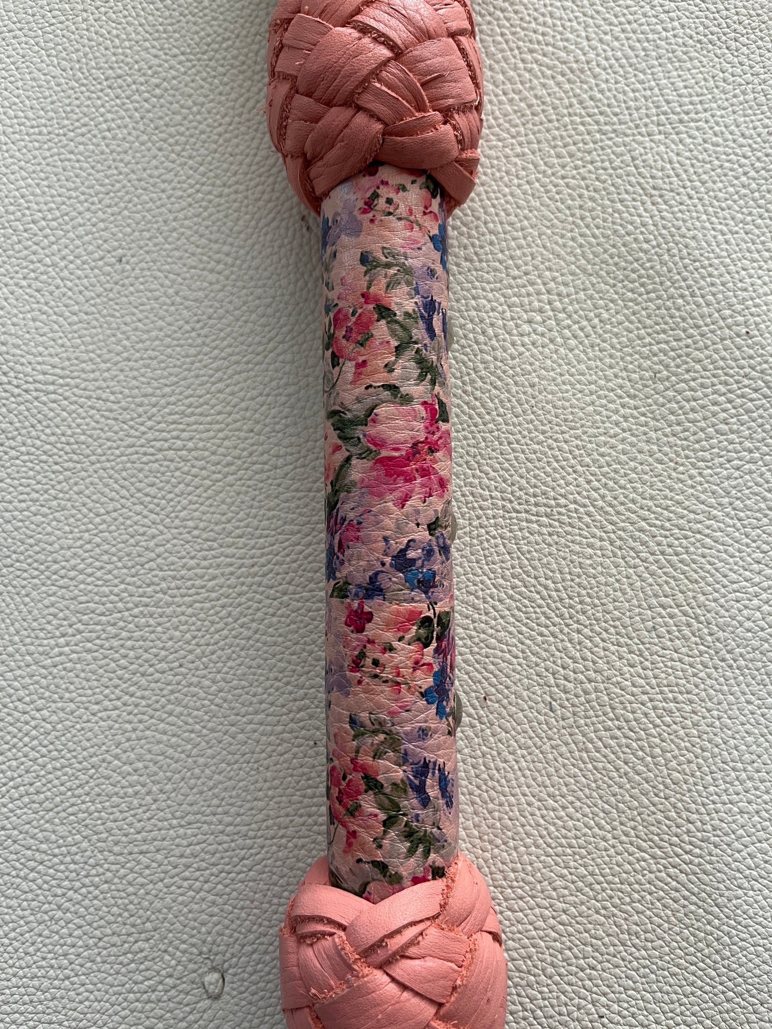 Pink Floral Round Braid Flogger