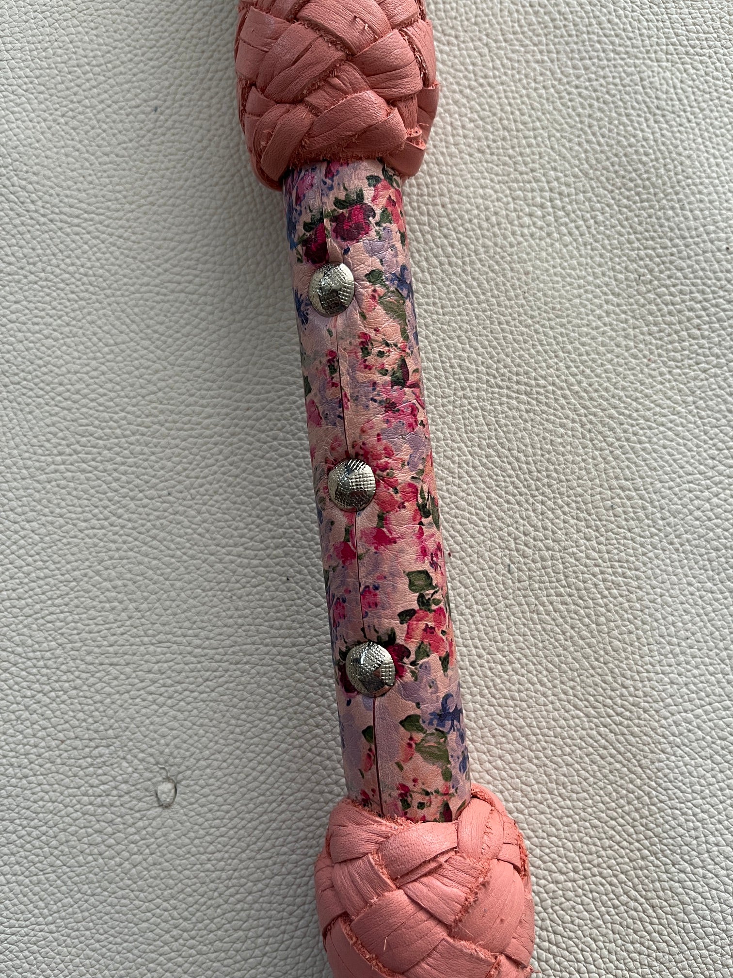 Pink Floral Round Braid Flogger