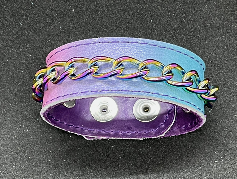 Rainbow Leather Wrist Bands