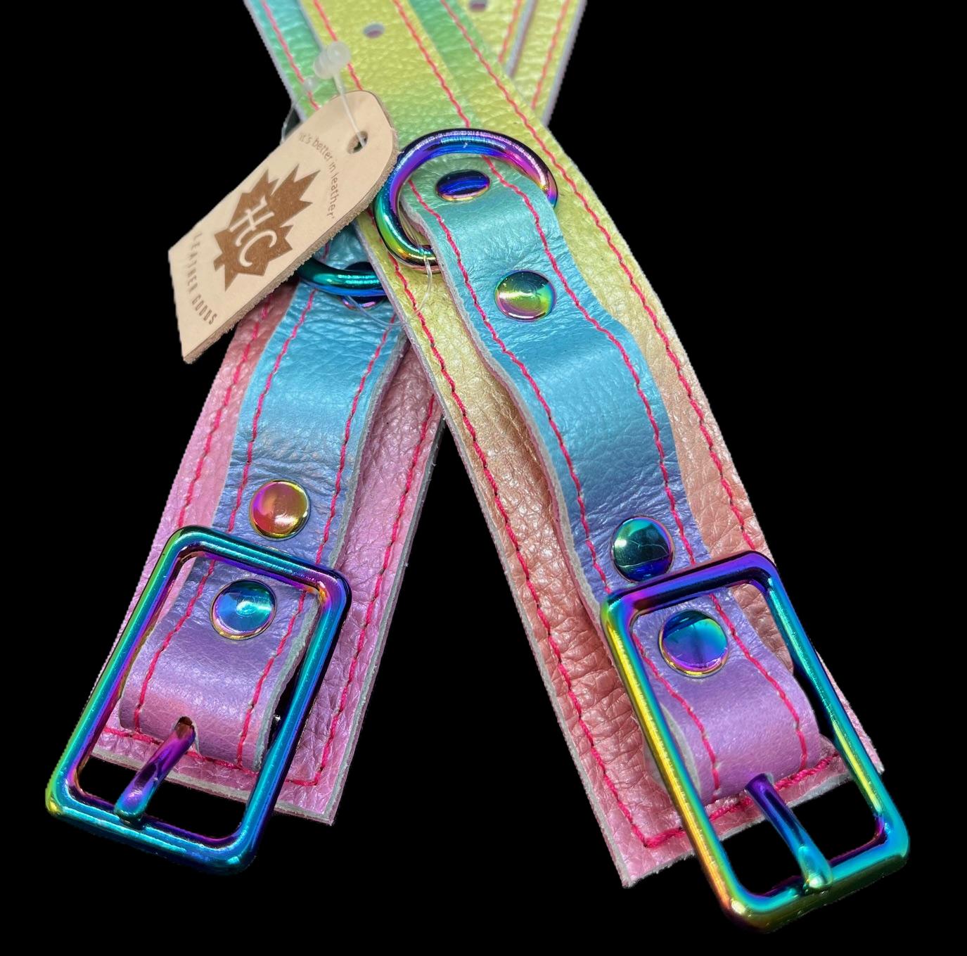 Rainbow Leather Cuffs
