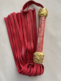 Red and Gold Leather Flogger