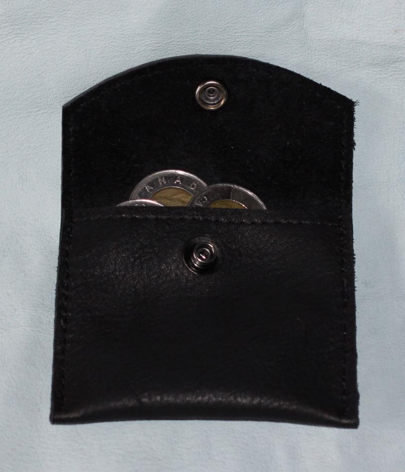 Black leather coin pouch