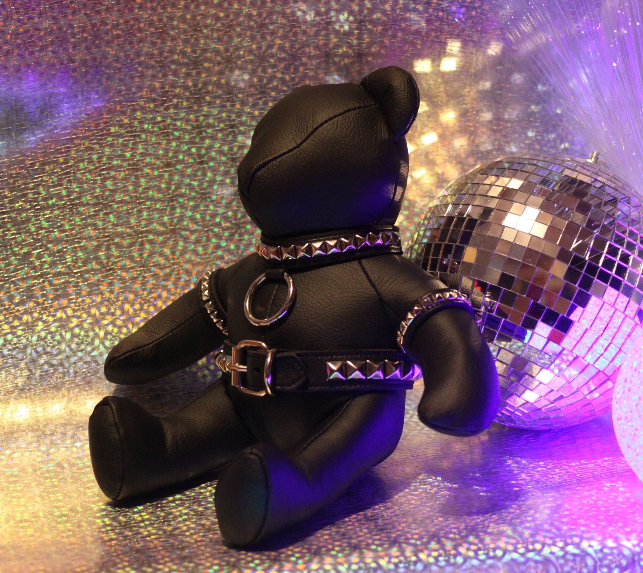 Rock and Roll Black Leather Teddy Bear