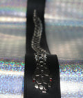 Black leather Snake pattern studded guitar strap