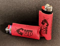 Elbows Up leather lighter cover