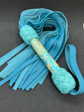 Turquoise and Teal Leather Flogger